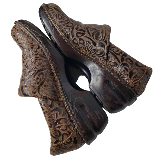 BOC Tooled Leather Paisley Farm Cottage Gorp Western Teacher Nurse Vet Size 9.5 - Picture 3 of 10